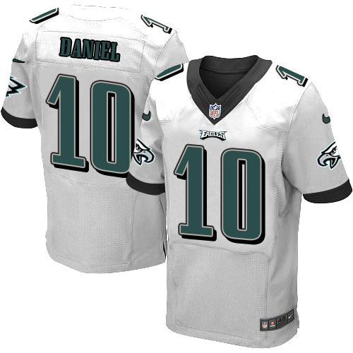 Men's Elite Chase Daniel Nike Jersey White Road - #10 NFL Philadelphia Eagles